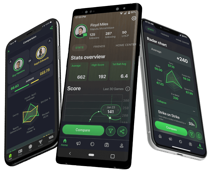 LaneTalk stats interface across mobile screens