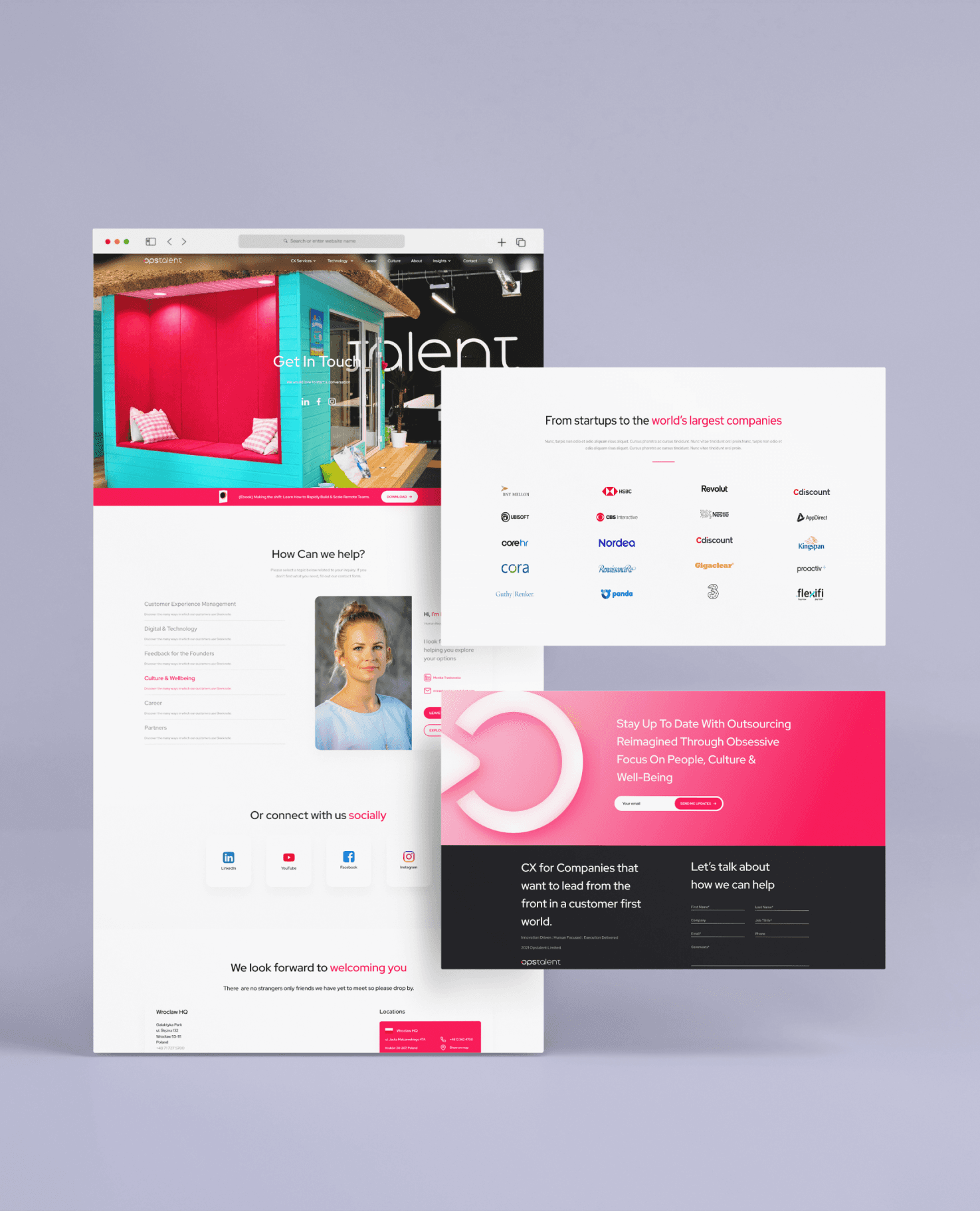 OpsTalent page system and UI sections