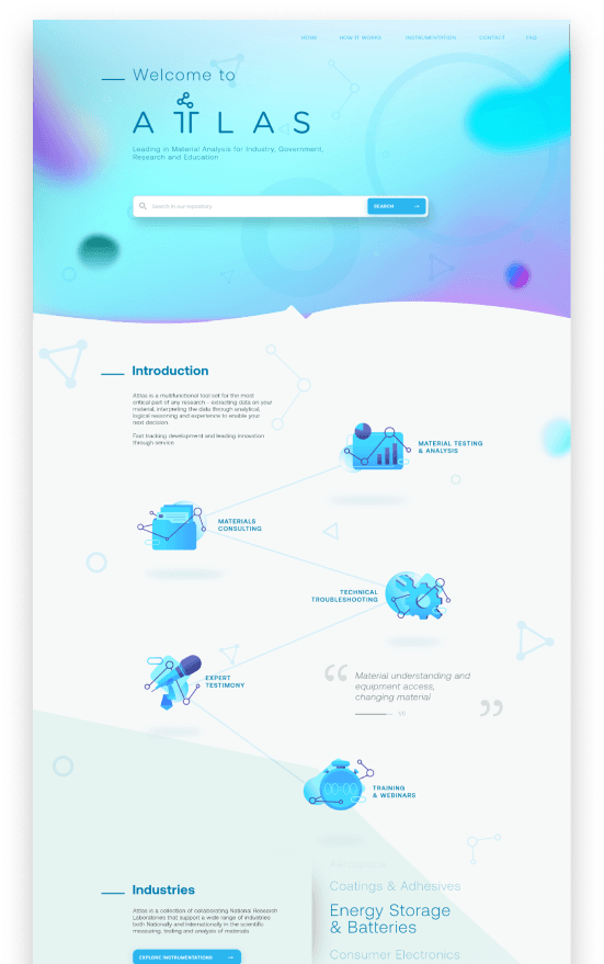 Attlas homepage visual design