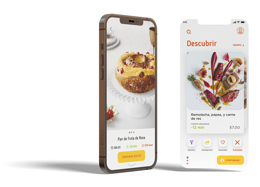 Pronto app concept phone mockups